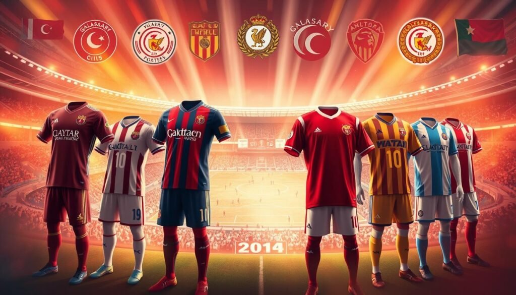 วิวัฒนาการชุดแข่งกาลาตาซาราย วิวัฒนาการชุดแข่งกาลาตาซาราย