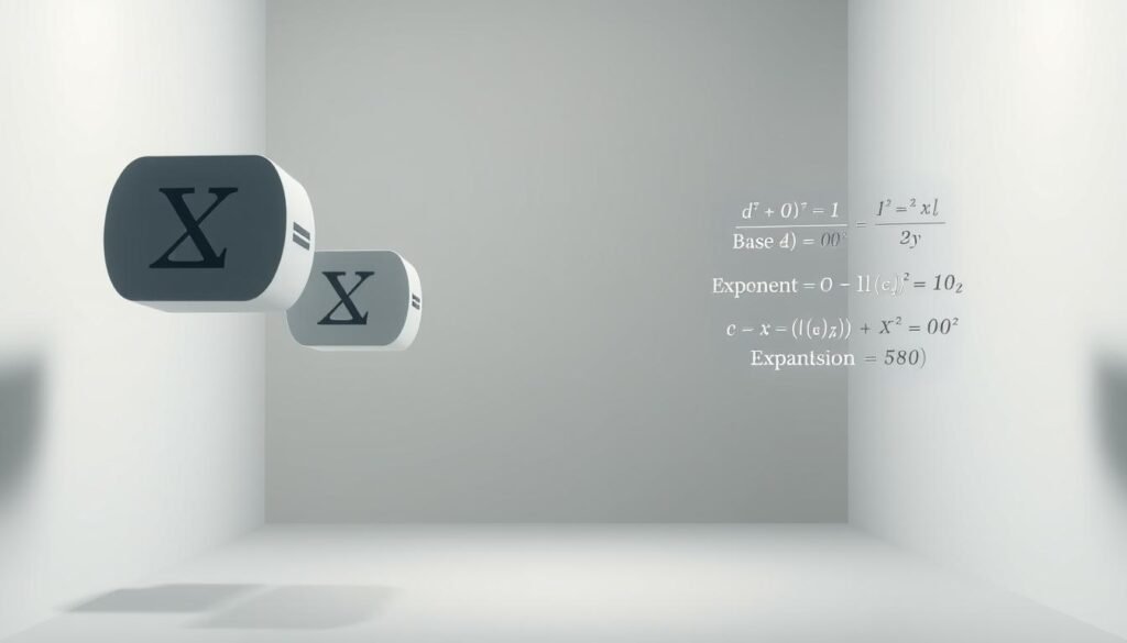 A detailed, technical illustration of the definition and components of exponents. Floating in a clean, minimalist space, a series of mathematical symbols and equations hover, illuminated by soft, directional lighting that casts subtle shadows. The foreground features the core exponent notation, with crisp, precisely-rendered glyphs. The midground contains supporting visuals like base numbers, exponent values, and expansion formulas, all elegantly arranged. The background subtly fades into an atmospheric gradient, keeping the focus on the core mathematical concepts. An overall mood of analytical clarity and conceptual understanding pervades the scene. A detailed, technical illustration of the definition and components of exponents. Floating in a clean, minimalist space, a series of mathematical symbols and equations hover, illuminated by soft, directional lighting that casts subtle shadows. The foreground features the core exponent notation, with crisp, precisely-rendered glyphs. The midground contains supporting visuals like base numbers, exponent values, and expansion formulas, all elegantly arranged. The background subtly fades into an atmospheric gradient, keeping the focus on the core mathematical concepts. An overall mood of analytical clarity and conceptual understanding pervades the scene.