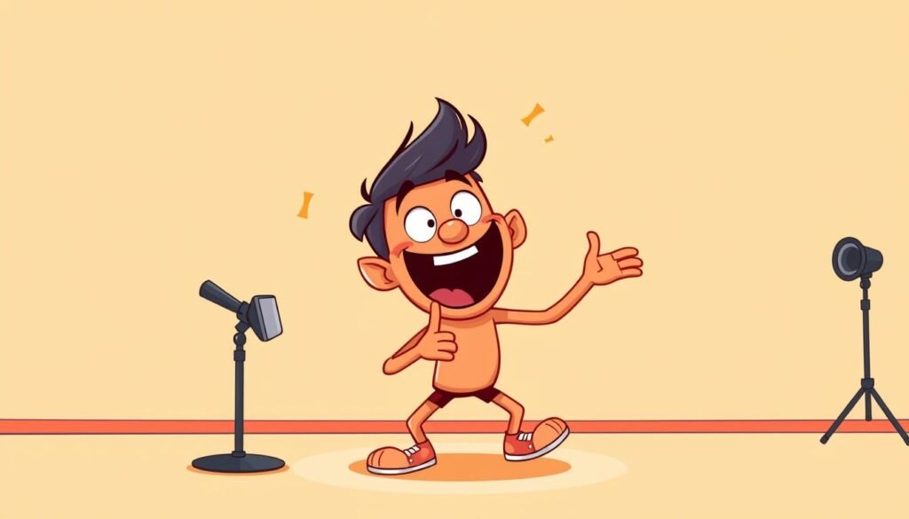 A vibrant, comedic scene of a playful, zany cartoon character engaging in a humorous, over-the-top performance. Bright, exaggerated expressions and gestures, conveying a sense of lighthearted silliness and joy. The character is set against a clean, minimalist background, allowing the focus to remain on the comical antics. Warm, saturated colors and a dynamic, lively composition create an immersive, entertaining atmosphere. Subtle, stylized lighting accentuates the cartoonish, animated quality of the illustration. The overall impression is one of whimsical, uproarious amusement, perfectly capturing the spirit of "แค่ ป ชั่ น ลูก ตลก ๆ". A vibrant, comedic scene of a playful, zany cartoon character engaging in a humorous, over-the-top performance. Bright, exaggerated expressions and gestures, conveying a sense of lighthearted silliness and joy. The character is set against a clean, minimalist background, allowing the focus to remain on the comical antics. Warm, saturated colors and a dynamic, lively composition create an immersive, entertaining atmosphere. Subtle, stylized lighting accentuates the cartoonish, animated quality of the illustration. The overall impression is one of whimsical, uproarious amusement, perfectly capturing the spirit of "แค่ ป ชั่ น ลูก ตลก ๆ".