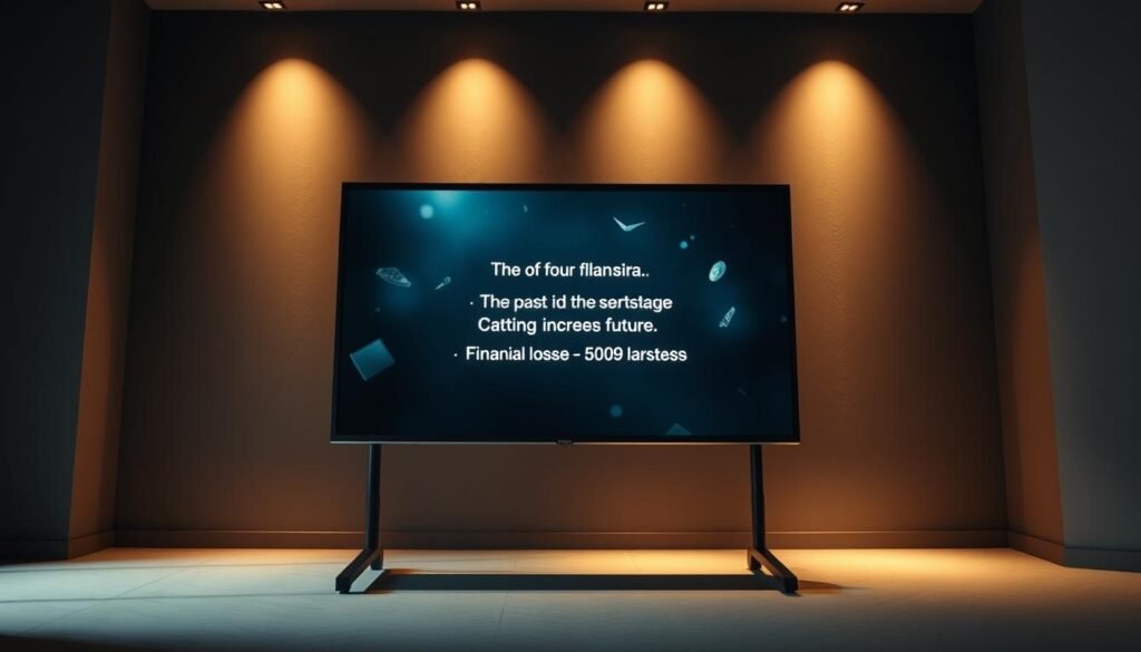 A high-definition video screen displaying a captivating animation, with a sleek and modern design. The screen is set against a dimly lit, minimalist background, with subtle shadows and highlights to create depth and atmosphere. The video content depicts the past, present, and future of financial losses, conveying a sense of intrigue and cautionary tale. The lighting is soft and warm, creating a contemplative and thought-provoking mood. The camera angle is slightly elevated, giving the viewer a sense of observation and contemplation. The overall composition is balanced and visually compelling, drawing the viewer's attention to the core narrative. A high-definition video screen displaying a captivating animation, with a sleek and modern design. The screen is set against a dimly lit, minimalist background, with subtle shadows and highlights to create depth and atmosphere. The video content depicts the past, present, and future of financial losses, conveying a sense of intrigue and cautionary tale. The lighting is soft and warm, creating a contemplative and thought-provoking mood. The camera angle is slightly elevated, giving the viewer a sense of observation and contemplation. The overall composition is balanced and visually compelling, drawing the viewer's attention to the core narrative.