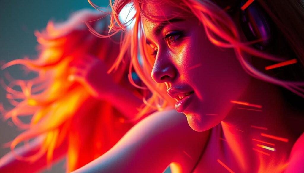 A high-quality close-up shot of a vibrant and dynamic video clip, featuring an avant-garde, visually striking design aesthetic. The clip should have a bold, energetic composition with a striking color palette, dynamic lighting, and a sense of motion and intensity. The overall mood should be bold, youthful, and creatively daring, capturing the essence of the "จัดเต็ม" (full-on) concept. The visual style should be polished and professional, with a touch of edginess and experimentation, reflecting the subject matter. The image should not contain any text or overlays, allowing the visual elements to speak for themselves. A high-quality close-up shot of a vibrant and dynamic video clip, featuring an avant-garde, visually striking design aesthetic. The clip should have a bold, energetic composition with a striking color palette, dynamic lighting, and a sense of motion and intensity. The overall mood should be bold, youthful, and creatively daring, capturing the essence of the "จัดเต็ม" (full-on) concept. The visual style should be polished and professional, with a touch of edginess and experimentation, reflecting the subject matter. The image should not contain any text or overlays, allowing the visual elements to speak for themselves.