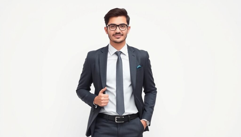 A smartly dressed person in a professional suit, standing confidently before a plain white background. The lighting is soft and flattering, highlighting the individual's polished appearance. The pose conveys a sense of preparedness and focus, suitable for a crucial examination or interview. The overall mood is one of poise, competence, and attention to detail - reflecting the importance of dressing appropriately for important tests or events. A smartly dressed person in a professional suit, standing confidently before a plain white background. The lighting is soft and flattering, highlighting the individual's polished appearance. The pose conveys a sense of preparedness and focus, suitable for a crucial examination or interview. The overall mood is one of poise, competence, and attention to detail - reflecting the importance of dressing appropriately for important tests or events.