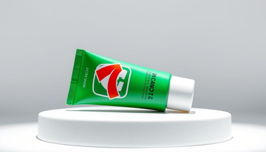 A vibrant and visually appealing 7-11 branded acne cream bottle, resting on a clean, minimalist white surface. The bottle has a sleek, modern design with the 7-11 logo prominently displayed. The cream itself appears smooth and creamy, with a subtle sheen. Soft, diffused lighting from above creates gentle shadows and highlights the texture of the packaging. The composition is well-balanced, with the bottle placed slightly off-center to create visual interest. The overall mood is one of professionalism, quality, and trustworthiness, reflecting the high-performing nature of the product. A vibrant and visually appealing 7-11 branded acne cream bottle, resting on a clean, minimalist white surface. The bottle has a sleek, modern design with the 7-11 logo prominently displayed. The cream itself appears smooth and creamy, with a subtle sheen. Soft, diffused lighting from above creates gentle shadows and highlights the texture of the packaging. The composition is well-balanced, with the bottle placed slightly off-center to create visual interest. The overall mood is one of professionalism, quality, and trustworthiness, reflecting the high-performing nature of the product.