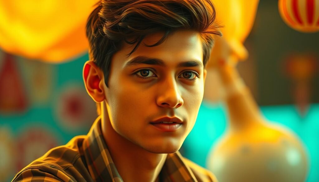 A vibrant, cinematic video frame showcasing a captivating story. The focal point is a young man, his expression conveying a thoughtful, yet confident demeanor. The lighting is warm and natural, illuminating his features and casting subtle shadows that add depth and dimension. The background is a blend of soft, out-of-focus elements, hinting at an artistic, creative setting. The overall composition is visually striking, drawing the viewer's attention to the subject and inviting them to ponder the narrative unfolding before them. The image exudes a sense of inspiration and potential, perfectly capturing the essence of the section title "ไอเดียใช้งานคำคมลูกชายให้ปัง ทั้งโพสต์ ภาพ และ video". A vibrant, cinematic video frame showcasing a captivating story. The focal point is a young man, his expression conveying a thoughtful, yet confident demeanor. The lighting is warm and natural, illuminating his features and casting subtle shadows that add depth and dimension. The background is a blend of soft, out-of-focus elements, hinting at an artistic, creative setting. The overall composition is visually striking, drawing the viewer's attention to the subject and inviting them to ponder the narrative unfolding before them. The image exudes a sense of inspiration and potential, perfectly capturing the essence of the section title "ไอเดียใช้งานคำคมลูกชายให้ปัง ทั้งโพสต์ ภาพ และ video".