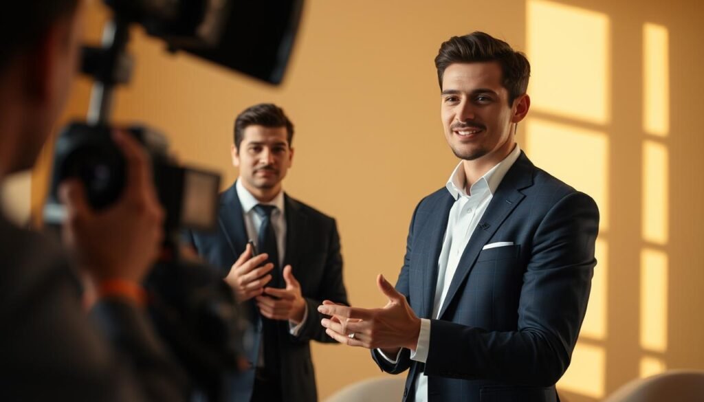 A visually captivating video tutorial set against a warm, inviting backdrop. Showcasing a well-dressed individual, camera angles capturing their confident movements and attentive expression, guiding the viewer through a stylish, step-by-step transformation. Warm, natural lighting illuminates the scene, creating a sense of intimacy and expertise. The video frame is crisp and well-composed, drawing the eye to the subject's polished appearance and instructive gestures. An atmosphere of professionalism and personal growth pervades, inspiring the viewer to elevate their own style and self-assurance. A visually captivating video tutorial set against a warm, inviting backdrop. Showcasing a well-dressed individual, camera angles capturing their confident movements and attentive expression, guiding the viewer through a stylish, step-by-step transformation. Warm, natural lighting illuminates the scene, creating a sense of intimacy and expertise. The video frame is crisp and well-composed, drawing the eye to the subject's polished appearance and instructive gestures. An atmosphere of professionalism and personal growth pervades, inspiring the viewer to elevate their own style and self-assurance.