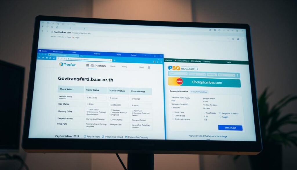 A detailed and informative website interface displayed on a modern monitor, showcasing the govtransfer.baac.or.th and chongkho.inbaac.com websites. The interface features a clean, intuitive layout with clear sections for checking transfer status, account information, and payment details. Soft, even lighting illuminates the screen, creating a professional and trustworthy atmosphere. The angle is slightly angled, providing a natural, user-friendly perspective. The background is subtly blurred, keeping the focus on the detailed website interface and its functionality. A detailed and informative website interface displayed on a modern monitor, showcasing the govtransfer.baac.or.th and chongkho.inbaac.com websites. The interface features a clean, intuitive layout with clear sections for checking transfer status, account information, and payment details. Soft, even lighting illuminates the screen, creating a professional and trustworthy atmosphere. The angle is slightly angled, providing a natural, user-friendly perspective. The background is subtly blurred, keeping the focus on the detailed website interface and its functionality.