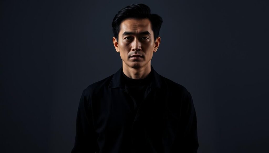 A portrait of the Thai artist "เก่ง ลาย พราง ประวัติ" in a classic studio setting. The subject stands centered, facing the camera with a confident, pensive expression. Dramatic lighting from the side creates striking shadows and highlights the details of their face and clothing. The background is a simple, neutral tone, allowing the subject to be the focal point. The composition is carefully balanced, with the subject's pose and gaze drawing the viewer's attention. The overall atmosphere is one of contemplation and artistic sophistication, reflecting the subject's creative talents and storied career. A portrait of the Thai artist "เก่ง ลาย พราง ประวัติ" in a classic studio setting. The subject stands centered, facing the camera with a confident, pensive expression. Dramatic lighting from the side creates striking shadows and highlights the details of their face and clothing. The background is a simple, neutral tone, allowing the subject to be the focal point. The composition is carefully balanced, with the subject's pose and gaze drawing the viewer's attention. The overall atmosphere is one of contemplation and artistic sophistication, reflecting the subject's creative talents and storied career.