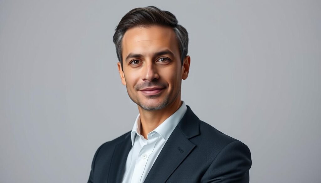 A professional-looking headshot of a well-dressed individual against a clean, minimalist background. The subject should have a confident, poised expression, conveying a sense of authority and expertise. Utilize soft, directional lighting to highlight the subject's features and create a sense of depth. The composition should be carefully balanced, with the subject positioned slightly off-center to create visual interest. The color palette should be muted and sophisticated, with a focus on neutral tones and subtle accents. The overall mood should be one of competence, reliability, and professionalism. A professional-looking headshot of a well-dressed individual against a clean, minimalist background. The subject should have a confident, poised expression, conveying a sense of authority and expertise. Utilize soft, directional lighting to highlight the subject's features and create a sense of depth. The composition should be carefully balanced, with the subject positioned slightly off-center to create visual interest. The color palette should be muted and sophisticated, with a focus on neutral tones and subtle accents. The overall mood should be one of competence, reliability, and professionalism.