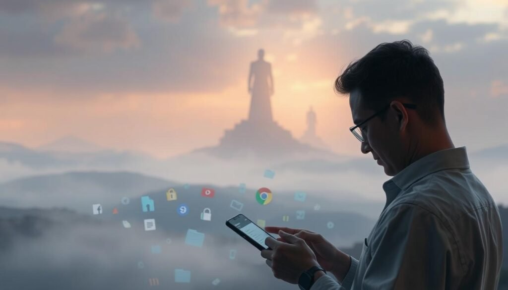 A serene digital landscape, bathed in soft, ambient lighting. In the foreground, a cautious user carefully examines the "Unknown Sources" settings on their mobile device, weighing the potential risks and benefits. The middle ground features a collection of diverse digital assets - files, apps, and documents - each with their own unique security considerations. In the background, a towering, mysterious figure symbolizes the unseen forces that govern the flow of digital information, underscoring the importance of exercising caution and vigilance. The overall atmosphere conveys a sense of thoughtful contemplation, balancing the convenience of open access with the need for robust security measures.