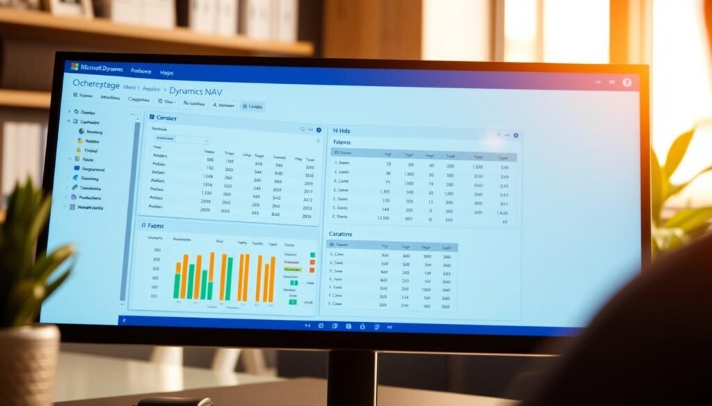A sleek and modern interface of Microsoft Dynamics NAV, showcasing its robust accounting and enterprise resource planning capabilities. The screen displays a clean layout with organized data panels, highlighting the software's intuitive user experience. The scene is illuminated by warm, natural lighting, creating a professional and efficient atmosphere. The perspective is slightly angled, providing a comprehensive view of the system's key features and functionalities. The image conveys the power and versatility of Dynamics NAV in managing VAT information and other critical business operations. A sleek and modern interface of Microsoft Dynamics NAV, showcasing its robust accounting and enterprise resource planning capabilities. The screen displays a clean layout with organized data panels, highlighting the software's intuitive user experience. The scene is illuminated by warm, natural lighting, creating a professional and efficient atmosphere. The perspective is slightly angled, providing a comprehensive view of the system's key features and functionalities. The image conveys the power and versatility of Dynamics NAV in managing VAT information and other critical business operations.