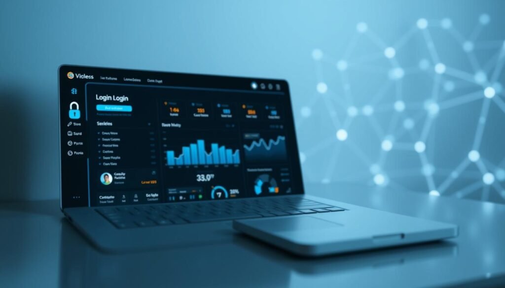 A sophisticated and immersive user interface, showcasing a seamless login experience. The foreground depicts a clean, minimalist dashboard with intuitive controls and sleek iconography. The middle ground features dynamic data visualizations, providing the user with a comprehensive overview of key information. The background subtly suggests the underlying technology, with subtle glowing geometric patterns and a sense of depth, creating a balanced and visually appealing composition. The overall mood is one of professionalism, efficiency, and technological prowess, reflecting the power and accessibility of the platform. Soft, directional lighting enhances the depth and highlights the interface's elegant design. A sophisticated and immersive user interface, showcasing a seamless login experience. The foreground depicts a clean, minimalist dashboard with intuitive controls and sleek iconography. The middle ground features dynamic data visualizations, providing the user with a comprehensive overview of key information. The background subtly suggests the underlying technology, with subtle glowing geometric patterns and a sense of depth, creating a balanced and visually appealing composition. The overall mood is one of professionalism, efficiency, and technological prowess, reflecting the power and accessibility of the platform. Soft, directional lighting enhances the depth and highlights the interface's elegant design.